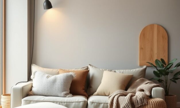 Jak ocieplić szare wnętrze: drewniane akcenty, tekstylia i ciepłe światło dla przytulnej przestrzeni